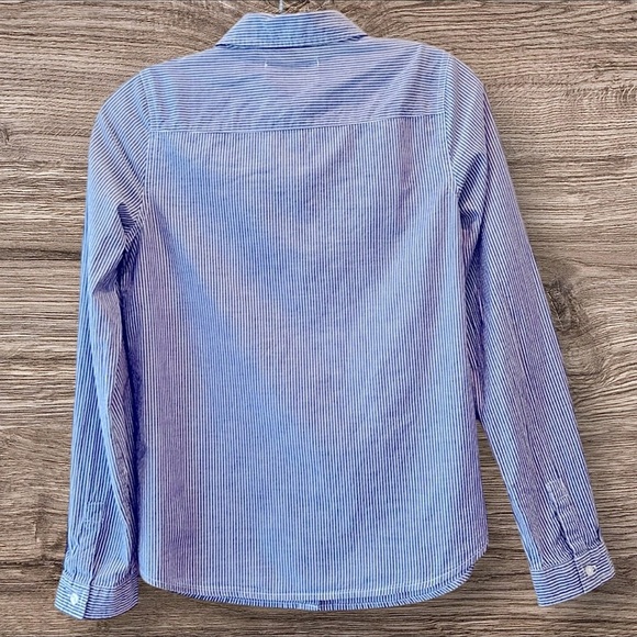 Old Navy Ruffle Front Striped Button-Down Shirt – XS – 100% Cotton - Picture 2 of 6